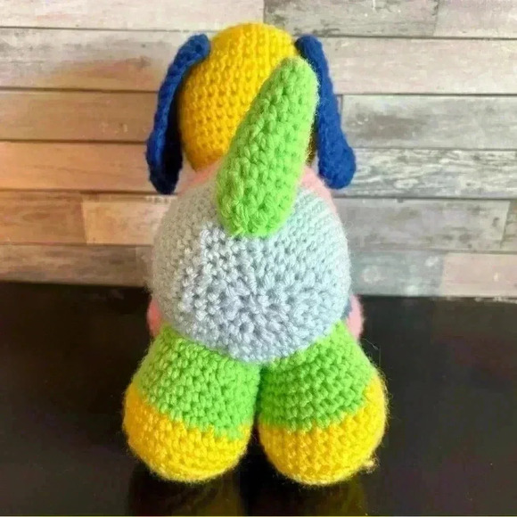 Crochet 8” Puppy Dog Plush Toy Stuffed Animal Handmade Rainbow Multicolor - Picture 3 of 9